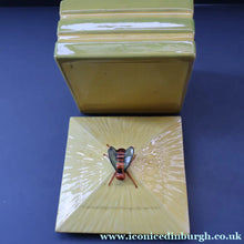 Load image into Gallery viewer, Vintage Mid-Century Continental Honey Pot or Box with Bee Finial on the Lid - British Ceramics
