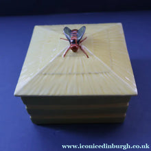 Load image into Gallery viewer, Vintage Mid-Century Continental Honey Pot or Box with Bee Finial on the Lid
