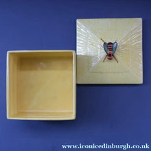 Load image into Gallery viewer, Vintage Mid-Century Continental Honey Pot or Box with Bee Finial on the Lid
