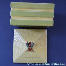Load image into Gallery viewer, Vintage Mid-Century Continental Honey Pot or Box with Bee Finial on the Lid
