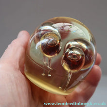 Load image into Gallery viewer, Vintage MIDTON CRAFTS 1970s SCOTTISH Acrylic Paperweight with Bubble Inclusions
