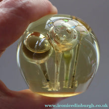 Load image into Gallery viewer, Vintage MIDTON CRAFTS 1970s SCOTTISH Acrylic Paperweight with Bubble Inclusions
