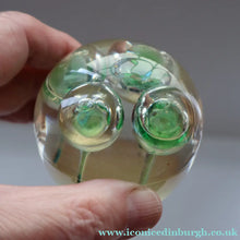 Load image into Gallery viewer, Vintage MIDTON CRAFTS 1970s SCOTTISH Acrylic Paperweight with Bubble Inclusions
