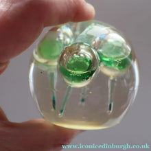 Load image into Gallery viewer, Vintage MIDTON CRAFTS 1970s SCOTTISH Acrylic Paperweight with Bubble Inclusions
