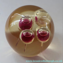 Load image into Gallery viewer, Vintage MIDTON CRAFTS 1970s SCOTTISH Acrylic Paperweight with Bubble Inclusions
