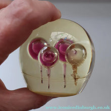Load image into Gallery viewer, Vintage MIDTON CRAFTS 1970s SCOTTISH Acrylic Paperweight with Bubble Inclusions
