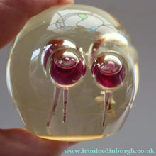 Load image into Gallery viewer, Vintage MIDTON CRAFTS 1970s SCOTTISH Acrylic Paperweight with Bubble Inclusions
