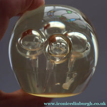 Load image into Gallery viewer, Vintage MIDTON CRAFTS 1970s SCOTTISH Acrylic Paperweight with Bubble Inclusions
