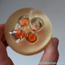 Load image into Gallery viewer, Vintage MIDTON CRAFTS 1970s SCOTTISH Acrylic Paperweight with Bubble Inclusions
