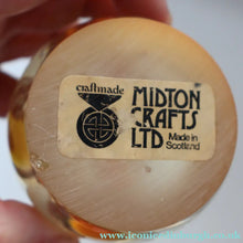 Load image into Gallery viewer, Vintage MIDTON CRAFTS 1970s SCOTTISH Acrylic Paperweight with Bubble Inclusions
