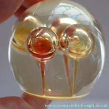 Load image into Gallery viewer, Vintage MIDTON CRAFTS 1970s SCOTTISH Acrylic Paperweight with Bubble Inclusions

