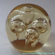 Load image into Gallery viewer, Vintage MIDTON CRAFTS 1970s SCOTTISH Acrylic Paperweight with Bubble Inclusions

