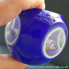 Load image into Gallery viewer, MURANO Faceted Paperweight with Double Overlay &amp; Internal Millefiori Floating Layer
