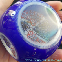 Load image into Gallery viewer, MURANO Faceted Paperweight with Double Overlay &amp; Internal Millefiori Floating Layer
