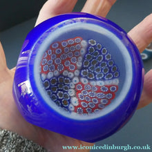 Load image into Gallery viewer, MURANO Faceted Paperweight with Double Overlay &amp; Internal Millefiori Floating Layer
