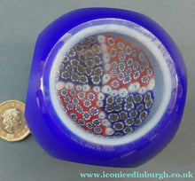 Load image into Gallery viewer, MURANO Faceted Paperweight with Double Overlay &amp; Internal Millefiori Floating Layer
