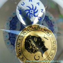 Load image into Gallery viewer, Vintage MURANO Faceted Paperweight with Overlay &amp; Internal Milleifiori Floating Mushroom
