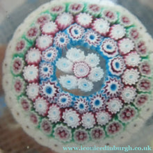 Load image into Gallery viewer, LARGE Vintage MURANO Faceted Paperweight with Double Overlay &amp; Internal Millefiori Floating Mushroom
