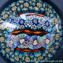 Load image into Gallery viewer, Fine MAGNUM Vintage MURANO Closepack Paperweight with Intricate Millefiori Canes and Three Long Red Latticino Canes

