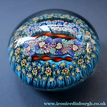 Load image into Gallery viewer, Fine MAGNUM Vintage MURANO Closepack Paperweight with Intricate Millefiori Canes and Three Long Red Latticino Canes
