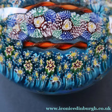 Load image into Gallery viewer, Fine MAGNUM Vintage MURANO Closepack Paperweight with Intricate Millefiori Canes and Three Long Red Latticino Canes
