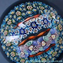 Load image into Gallery viewer, Fine MAGNUM Vintage MURANO Closepack Paperweight with Intricate Millefiori Canes and Three Long Red Latticino Canes
