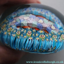Load image into Gallery viewer, Fine MAGNUM Vintage MURANO Closepack Paperweight with Intricate Millefiori Canes and Three Long Red Latticino Canes

