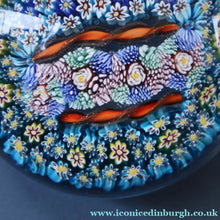Load image into Gallery viewer, Fine MAGNUM Vintage MURANO Closepack Paperweight with Intricate Millefiori Canes and Three Long Red Latticino Canes
