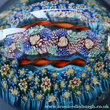 Load image into Gallery viewer, Fine MAGNUM Vintage MURANO Closepack Paperweight with Intricate Millefiori Canes and Three Long Red Latticino Canes
