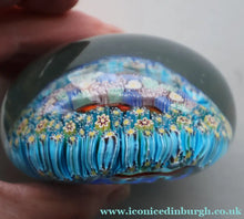 Load image into Gallery viewer, Fine MAGNUM Vintage MURANO Closepack Paperweight with Intricate Millefiori Canes and Three Long Red Latticino Canes
