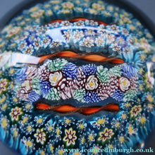Load image into Gallery viewer, Fine MAGNUM Vintage MURANO Closepack Paperweight with Intricate Millefiori Canes and Three Long Red Latticino Canes
