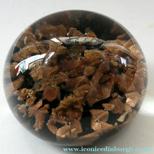 Load image into Gallery viewer, LARGE Vintage MURANO Paperweight by FERRO &amp; LAZZARINI with Metallic Inclusions
