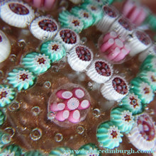 Load image into Gallery viewer, Vintage Murano Italian Glass Paperweight with Gold Aventurine and Millefiori
