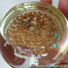 Load image into Gallery viewer, Vintage Murano Italian Glass Paperweight with Gold Aventurine and Millefiori
