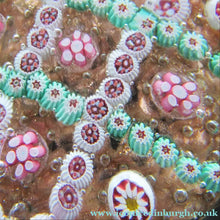 Load image into Gallery viewer, Vintage Murano Italian Glass Paperweight with Gold Aventurine and Millefiori
