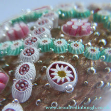 Load image into Gallery viewer, Vintage Murano Italian Glass Paperweight with Gold Aventurine and Millefiori
