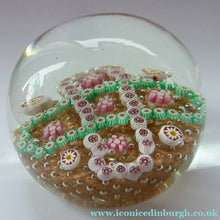 Load image into Gallery viewer, Vintage Murano Italian Glass Paperweight with Gold Aventurine and Millefiori
