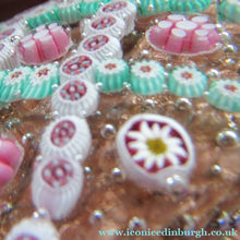 Load image into Gallery viewer, Vintage Murano Italian Glass Paperweight with Gold Aventurine and Millefiori
