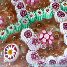 Load image into Gallery viewer, Vintage Murano Italian Glass Paperweight with Gold Aventurine and Millefiori
