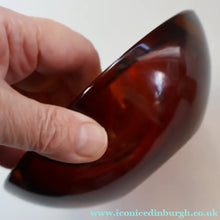 Load image into Gallery viewer, Vintage Murano Glass Triangular Amber and Golden Amber Sommerso GEODE Bowl
