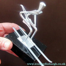 Load image into Gallery viewer, Scottish Horseshoe Nail Sculpture of a Skiing Man
