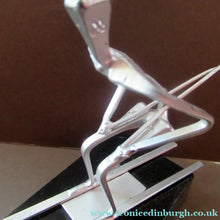 Load image into Gallery viewer, Scottish Horseshoe Nail Sculpture of a Skiing Man
