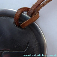 Load image into Gallery viewer, Vintage Norwegian Pewter Pendant Cave Carving Images
