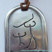 Load image into Gallery viewer, Vintage Norwegian Pewter Pendant Cave Carving Images
