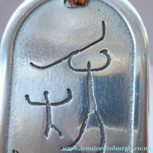 Load image into Gallery viewer, Vintage Norwegian Pewter Pendant Cave Carving Images
