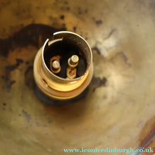 Load image into Gallery viewer, Vintage Opaque White Milk Glass ART DECO Hanging Lampshade with Brass Fittings
