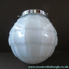 Load image into Gallery viewer, 1930s Opaque White Milk Glass Art Deco Hanging Globe Shade
