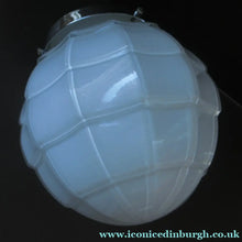 Load image into Gallery viewer, 1930s Opaque White Milk Glass Art Deco Hanging Globe Shade
