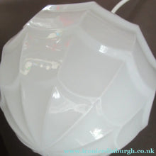 Load image into Gallery viewer, 1930s Art Deco White Glass Pendant Hanging LIght Shade with Copper Fittings

