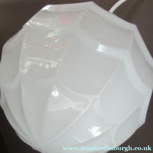 Load image into Gallery viewer, 1930s Art Deco White Glass Pendant Hanging LIght Shade with Copper Fittings
